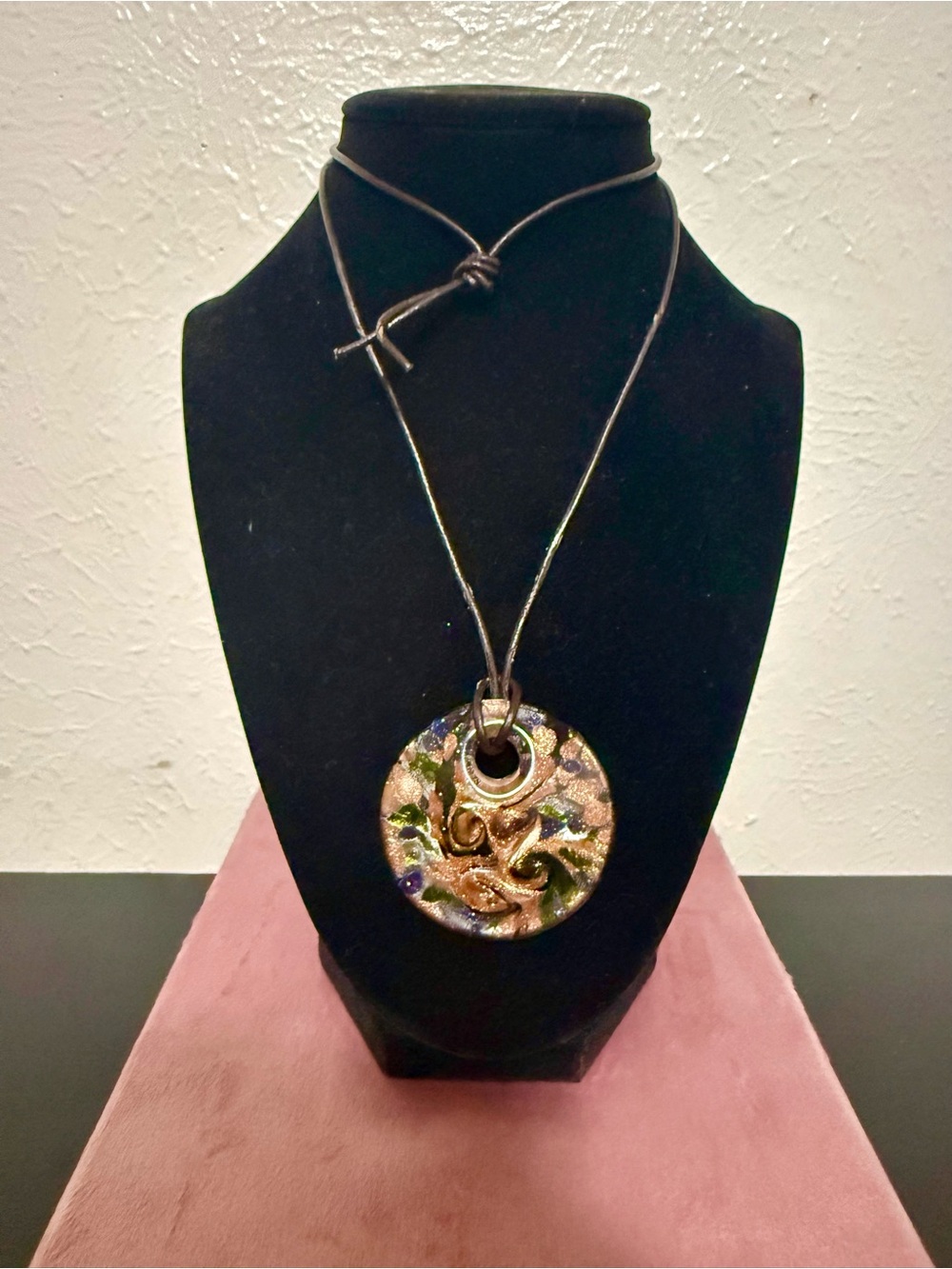 Artisan Multicolor Glass Pendant Necklace